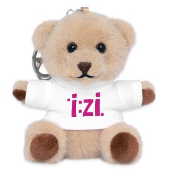 IzI Graffiti Font in Magenta - Teddy Keyring - white - Front