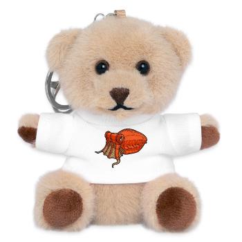 Margate-Orangenkalmar-Tintenfisch-Mekanik - Teddy Schlüsselanhänger - Weiß - Vorne