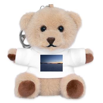 Winterlandschaft bei Sonnenuntergang - Teddy Schlüsselanhänger - Weiß - Vorne