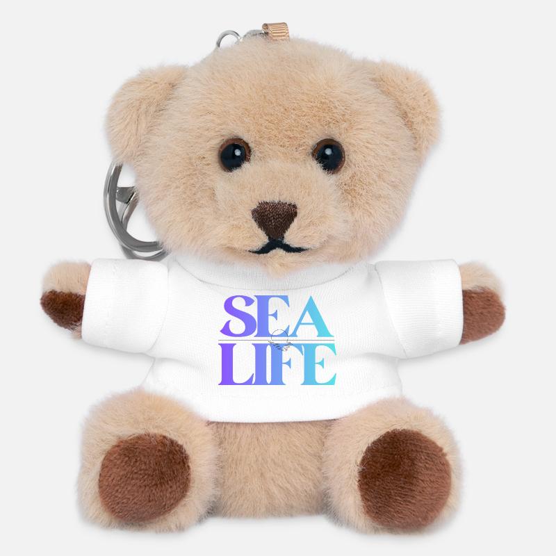Sea Life Gradient Font Design - Teddy Keyring - white