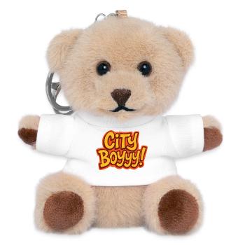 City Boy - Teddy Keyring - white - Front