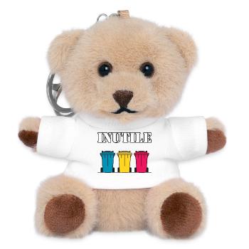 INUTILE - Porte-clés ourson - blanc - Devant