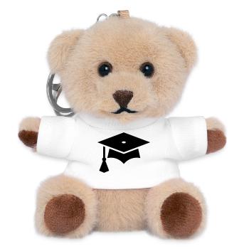 Abi, Graduation Cap, College hut, Schulabschluss - Teddy Schlüsselanhänger - Weiß - Vorne