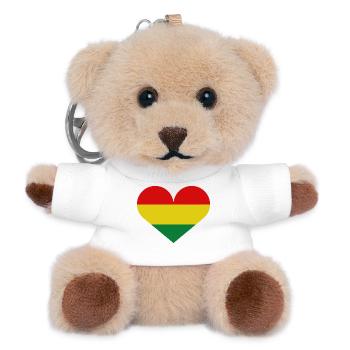 Bolivia heart flag - Teddy Keyring - white - Front