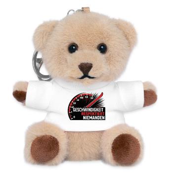 Geschwindigkeit – Auto T-Shirt - Teddy Schlüsselanhänger - Weiß - Vorne