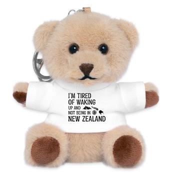 Müde, aufzuwachen und nicht mehr in Neuseeland zu sein, lustig - Teddy Schlüsselanhänger - Weiß - Vorne