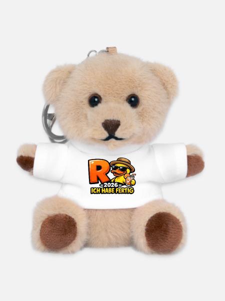 Rentner 2026 Ente Ich Habe Fertig Ruhestand - Teddy Schlüsselanhänger - Weiß