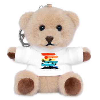 Sommer-Sonnenuntergangs-Palmen-Design Tropisch - Teddy Schlüsselanhänger - Weiß - Vorne