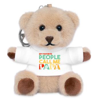 Meine Lieblingsleute nennen mich Papa Holzfällerarbeiter - Teddy Schlüsselanhänger - Weiß - Vorne