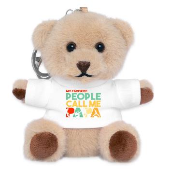 Parkour Papa Traceur Silhouette Retro Sports Art - Teddy Keyring - white - Front