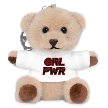 GRL PWR Girl Power Statement - Teddy Schlüsselanhänger - Weiß - Vorne