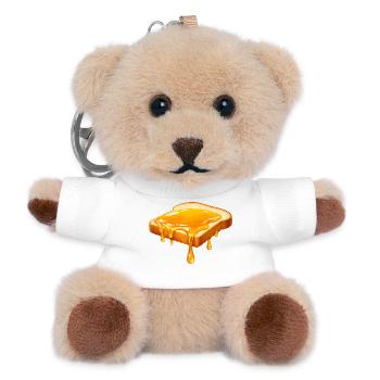 Illustration Honig auf Weißbrot  - Teddy Schlüsselanhänger - Weiß - Vorne