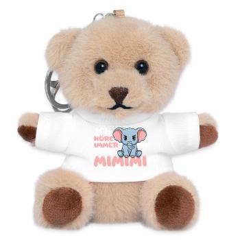 Ich Höre Immer Nur Ein Mimimi Elefant - Teddy Schlüsselanhänger - Weiß - Vorne