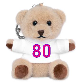 80. 80 JAHRE. 80. JUBILÄUM. 80-JAHRES-JUBILÄUM. - Teddy Schlüsselanhänger - Weiß - Vorne