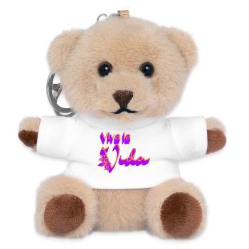 On Life Flower Design - Teddy Keyring - white - Front