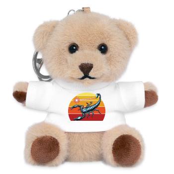 Retro Scorpio Zodiac for Scorpio Lovers - Teddy Keyring - white - Front