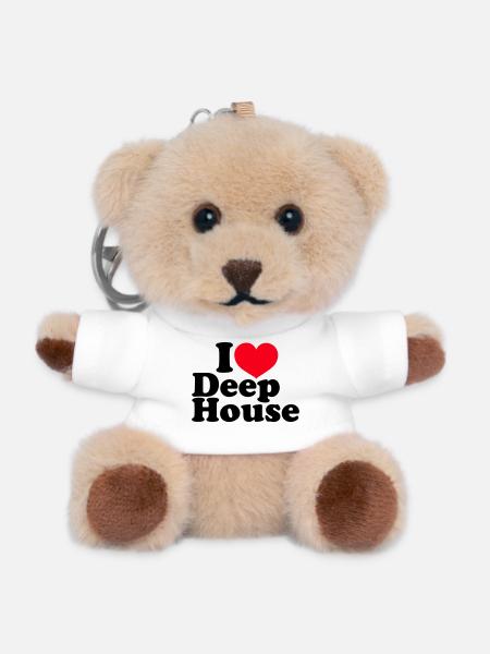 I Love Deep House - Teddy Keyring - white