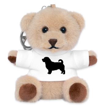 Norfolk-Terrier-Silhouette - Teddy Schlüsselanhänger - Weiß - Vorne
