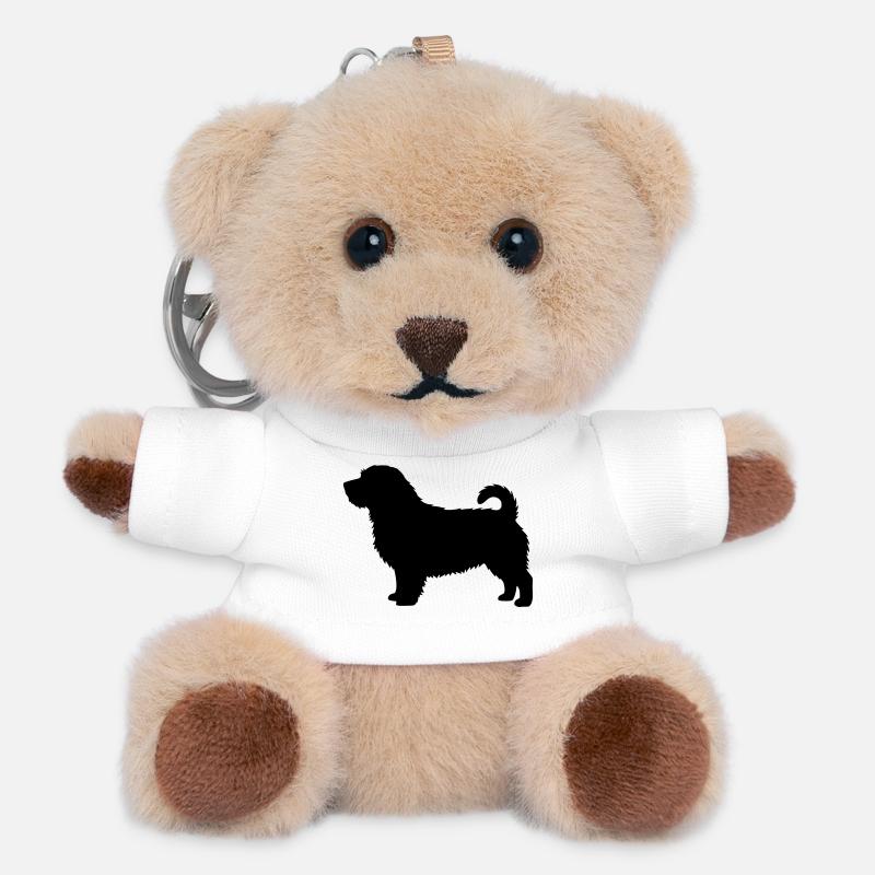 Norfolk Terrier silhouette - Teddy Keyring - white