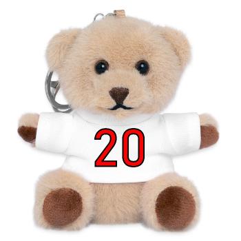 20. 20. JAHRESTAG. 20-JÄHRIGES JUBILÄUM. 20 JAHRE. - Teddy Schlüsselanhänger - Weiß - Vorne