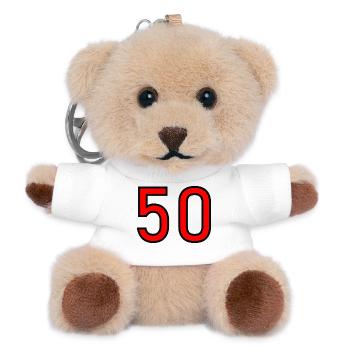 50. 50 ANS. 50e ANNIVERSAIRE. ANNIVERSAIRE 50 ANS. - Porte-clés ourson - blanc - Devant