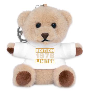 1976 50 Years Vintage Anniversary Gift - Teddy Keyring - white - Front