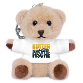  Butter Bei Die Fische Lustiger Spruch Für Angler - Teddy Schlüsselanhänger - Weiß - Vorne