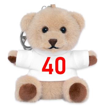 40. 40 ANS. 40e ANNIVERSAIRE. ANNIVERSAIRE 40 ANS. - Porte-clés ourson - blanc - Devant