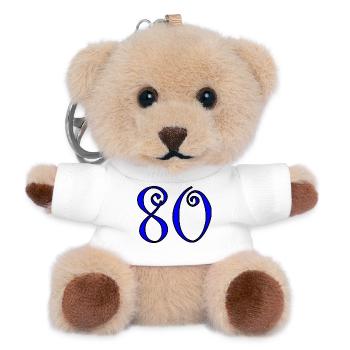 80. 80 JAHRE. 80. JUBILÄUM. 80-JAHRES-JUBILÄUM. - Teddy Schlüsselanhänger - Weiß - Vorne