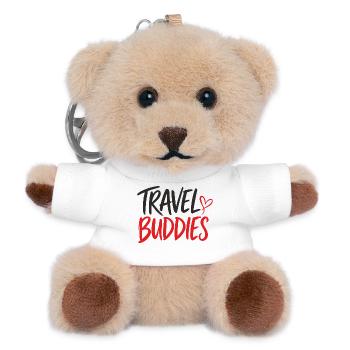 Travel Buddies Heart Logo - Teddy Keyring - white - Front