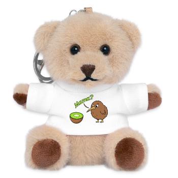 Mama Kiwi Bird Funny Kiwi Fruit Neuseeland - Teddy Schlüsselanhänger - Weiß - Vorne