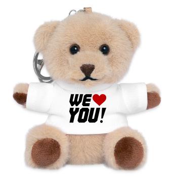 Heart Contrast Silhouette - Teddy Keyring - white - Front