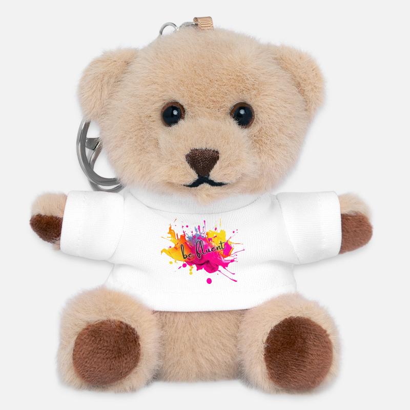 Éclaboussure de couleur Be Fluent - Porte-clés ourson - blanc
