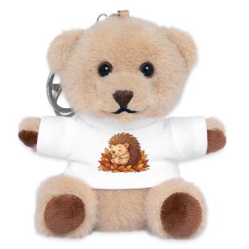 Kuscheliger Igel im Herbstlaub - Teddy Schlüsselanhänger - Weiß - Vorne
