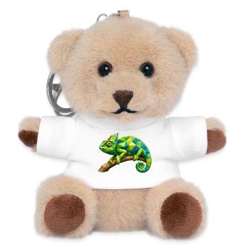 Geometrischer Chamäleon Zweig - Teddy Schlüsselanhänger - Weiß - Vorne