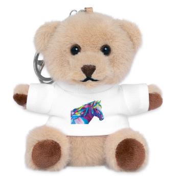 Geometric Rainbow Horse - Teddy Keyring - white - Front