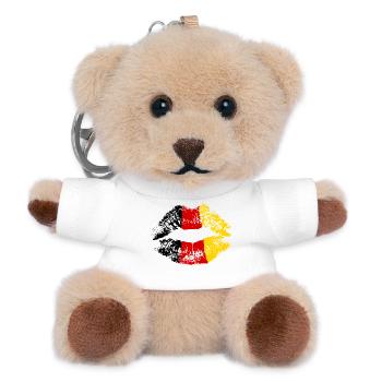  Kussmund Lippenstift Deutschland Farben Fanshirt - Teddy Schlüsselanhänger - Weiß - Vorne