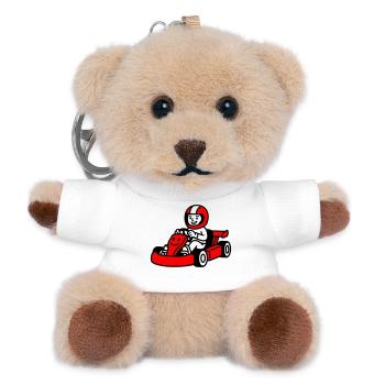 Go Kart Kids - Teddy Keyring - white - Front