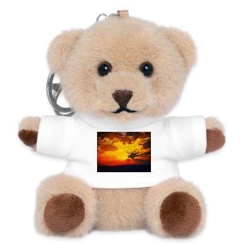 Sonnenuntergangsfeuerstrahlen - Teddy Schlüsselanhänger - Weiß - Vorne
