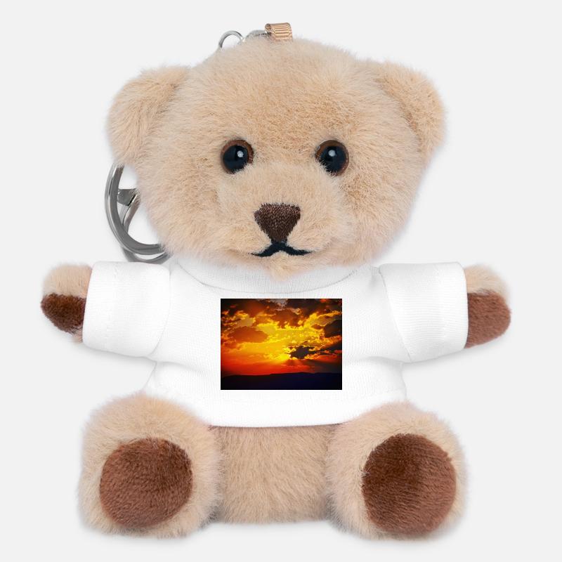 Sunset Fire Rays - Teddy Keyring - white