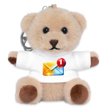 Erste Abzeichen-E-Mail - Teddy Schlüsselanhänger - Weiß - Vorne