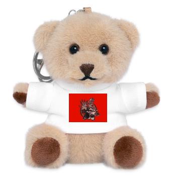 Crimson Succulent Skizze auf Rot - Teddy Schlüsselanhänger - Weiß - Vorne