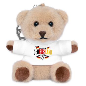 Deutschland 2026 Fußball Fan  - Teddy Schlüsselanhänger - Weiß - Vorne