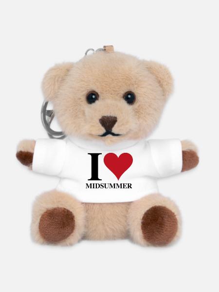 Ich Mittsommer ♥ - Teddy Schlüsselanhänger - Weiß