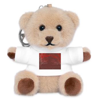 Roter Nebelwald – Abstrakter Wald - Teddy Schlüsselanhänger - Weiß - Vorne
