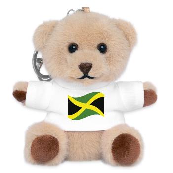 Drapeau jamaïcain - Porte-clés ourson - blanc - Devant