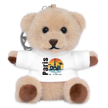 Paris Skyline Vintage Frankreich - Teddy Schlüsselanhänger - Weiß - Vorne