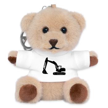 Excavator - Teddy Keyring - white - Front