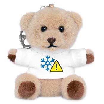 Avertissement de froid Icône solide Symbole de givre - Porte-clés ourson - blanc - Devant