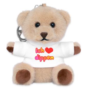 Ich liebe dippen - Teddy Schlüsselanhänger - Weiß - Vorne